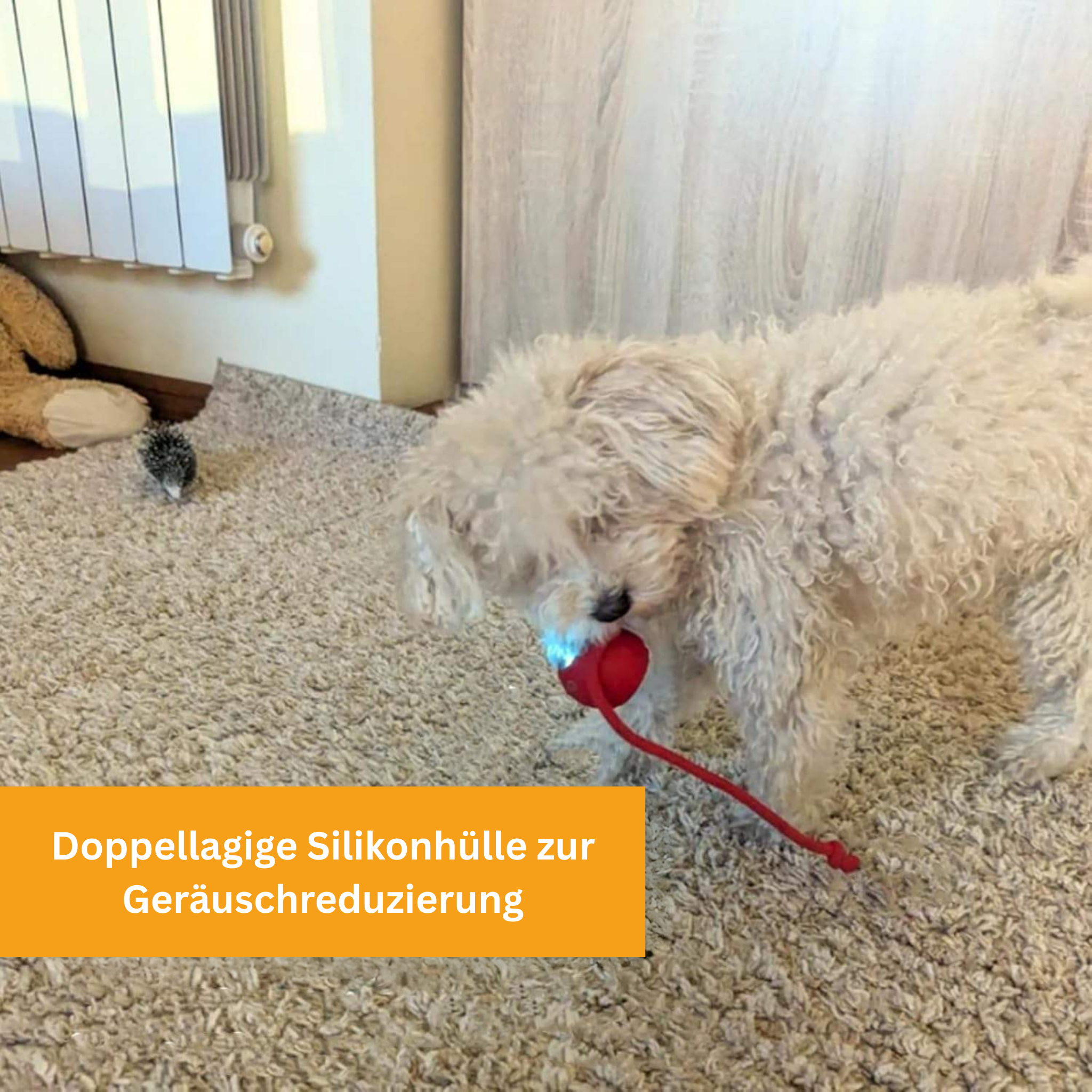 Interaktiver Spielball mit Schwanz für Hunde