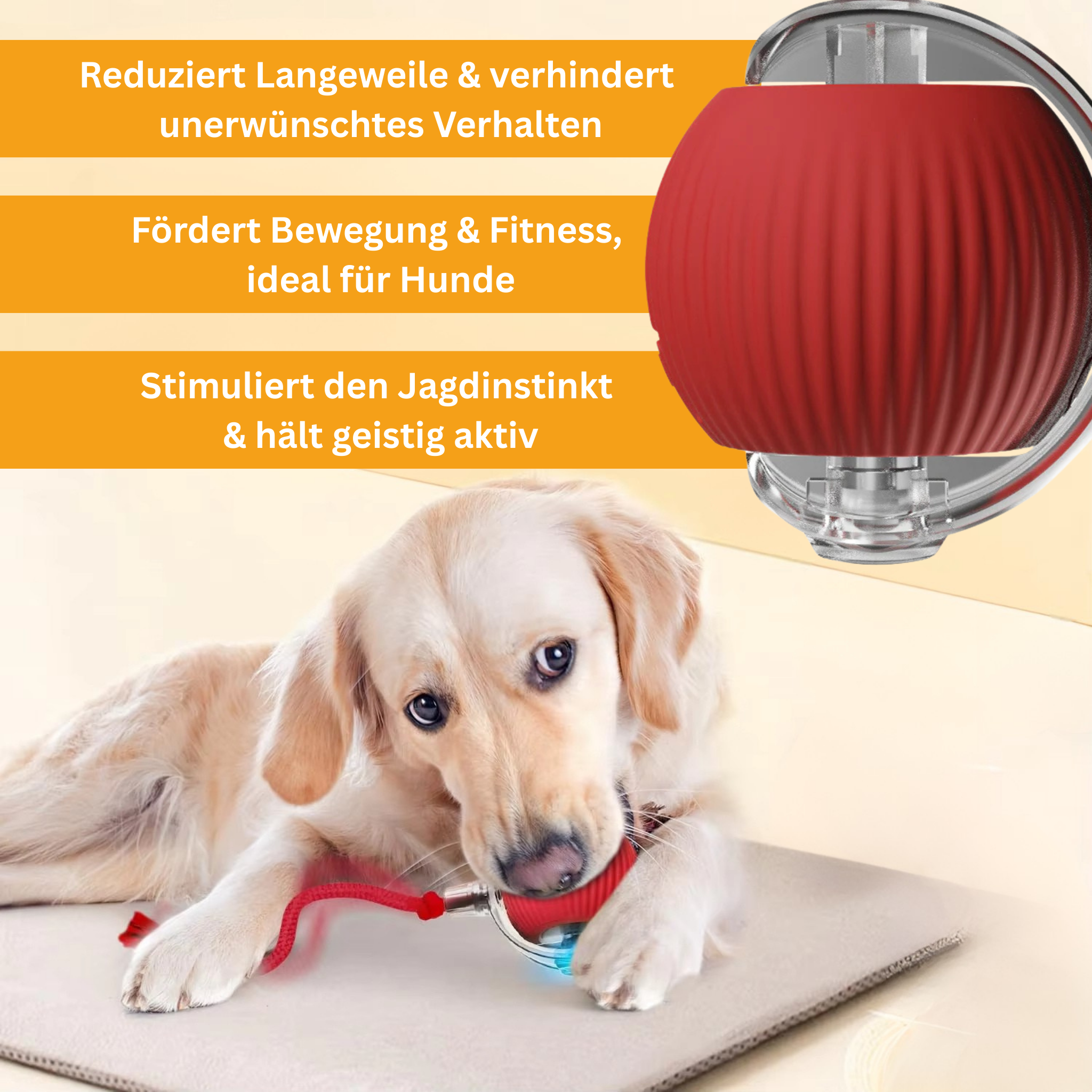 Interaktiver Spielball mit Schwanz für Hunde