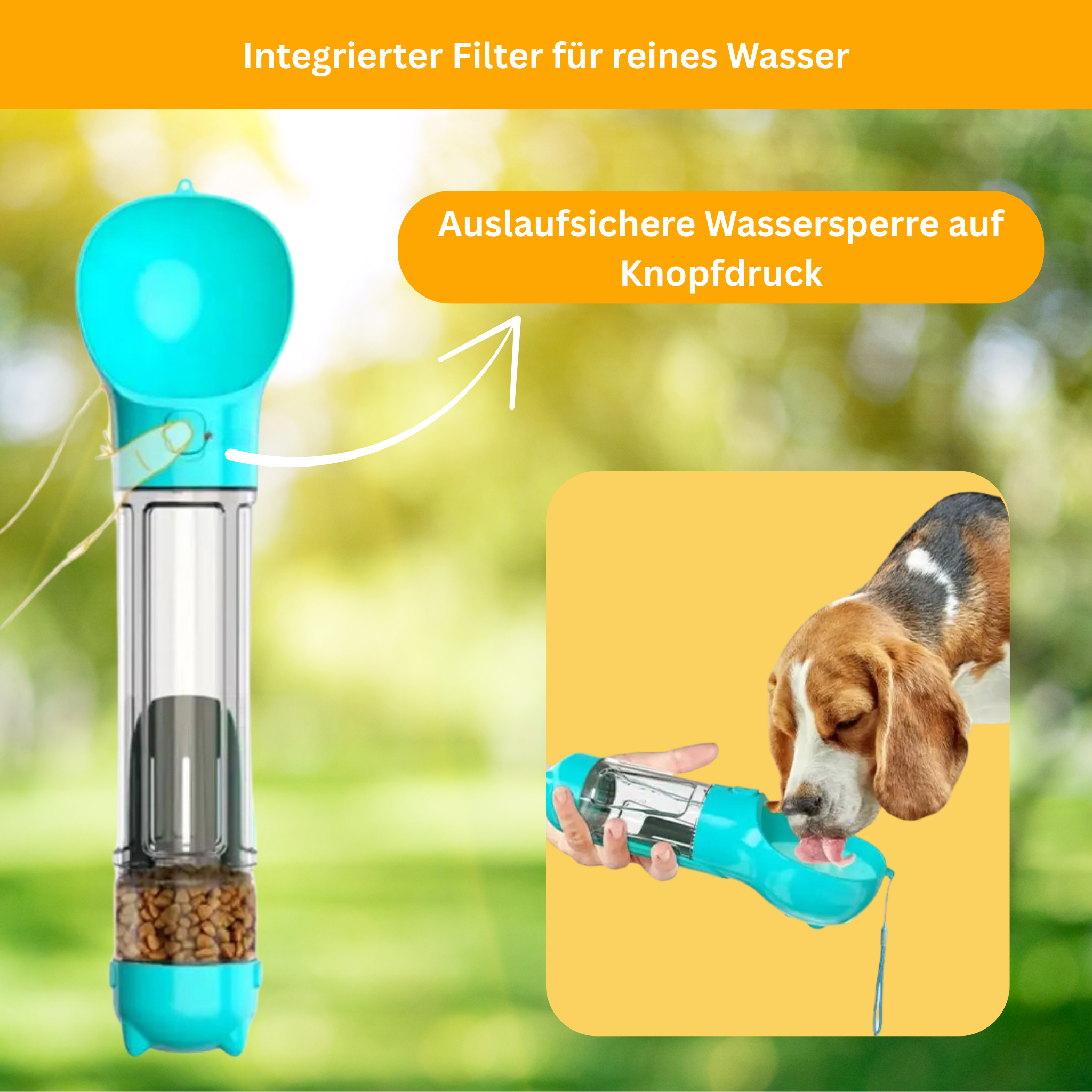 PetGo 5-in-1 Futter- & Wasserflasche