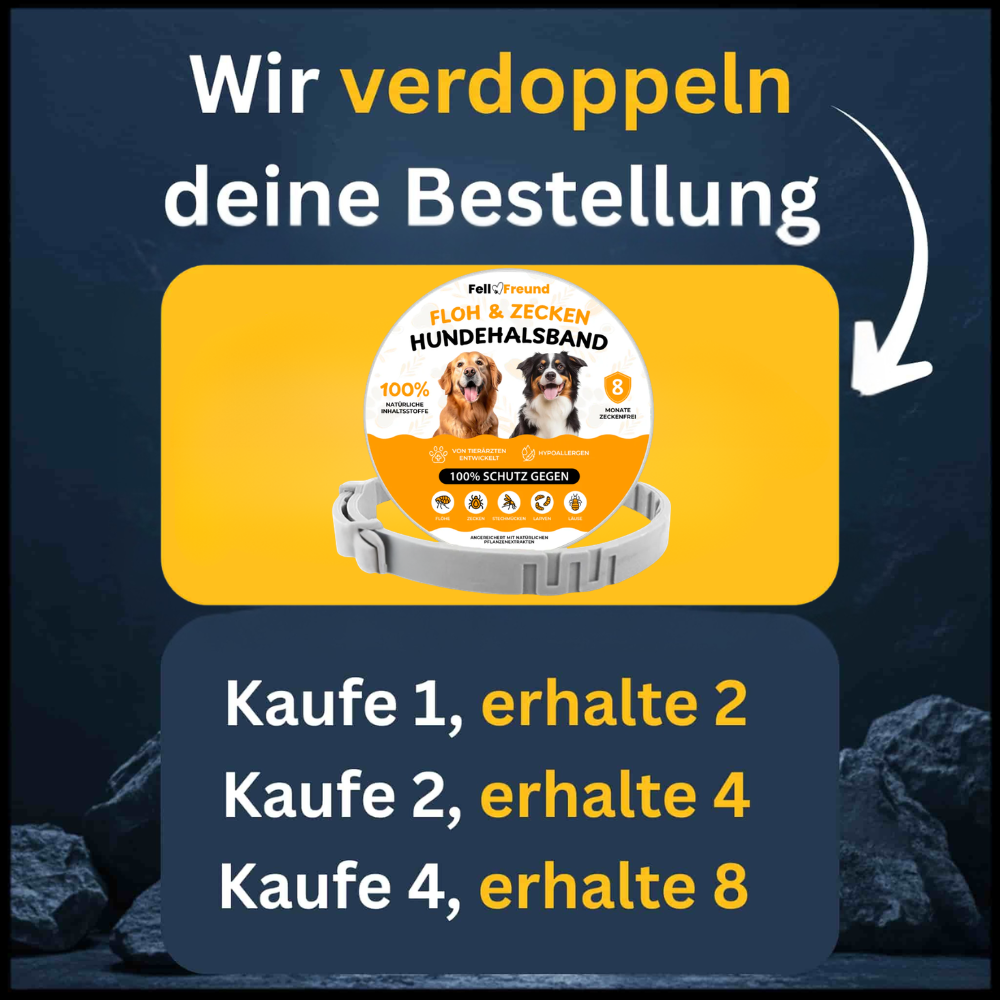 Floh- und Zeckenschutz Halsband für Hunde [Verdopplungs Aktion]