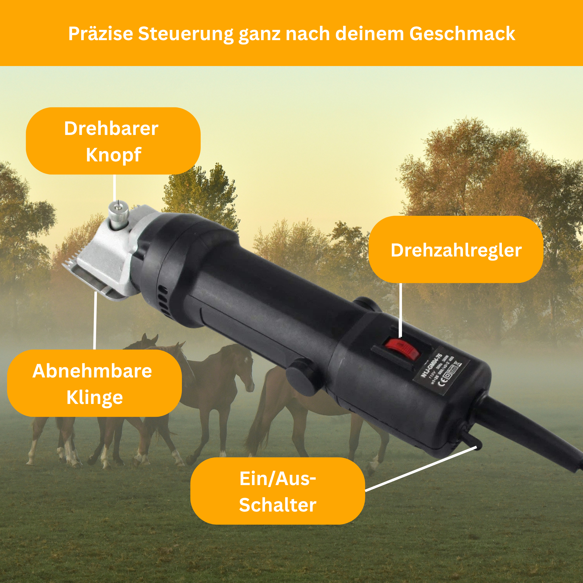 ShearPro – 690W Schermaschine für Pferde