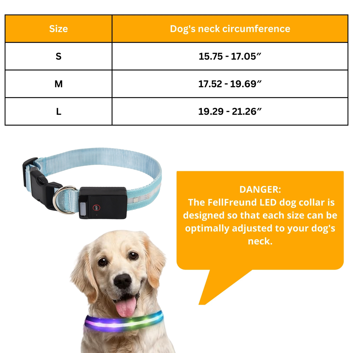 [en] LED Light-Up Collar Pro – Size chart