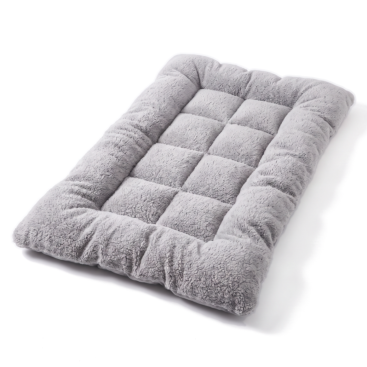 TeddyBed – Fluffy XXL Dog Bed with Rim in grey